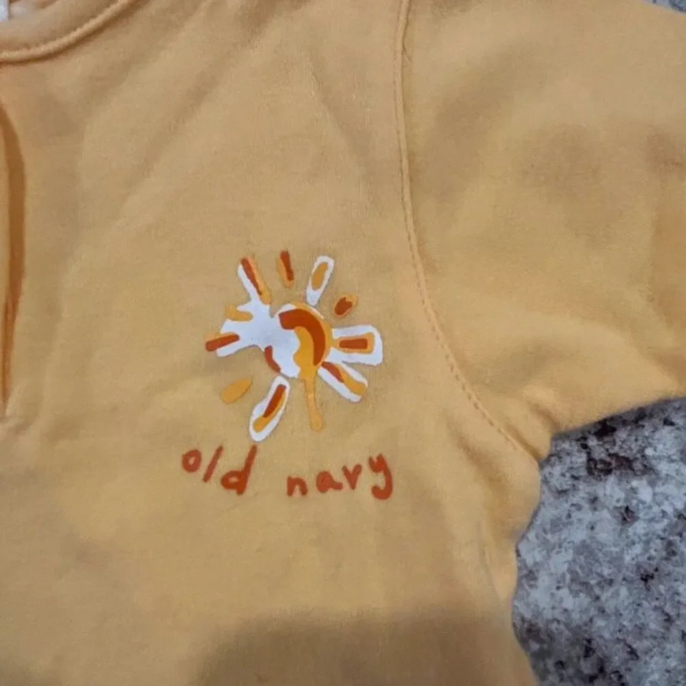 Vintage Y2K Old Navy Baby 6-9M Yellow Sun Embroidered Henley Shirt